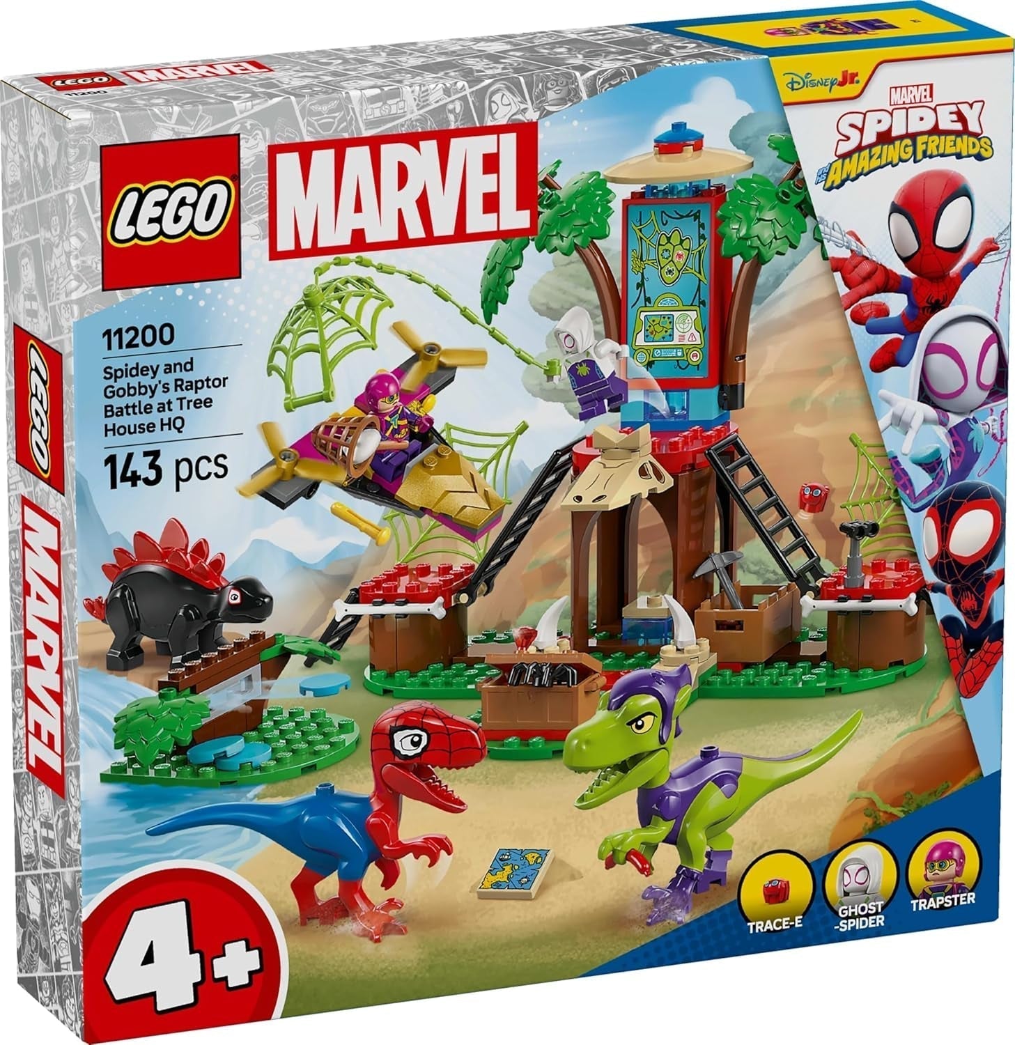 LEGO Marvel Showdown à la cabane dans les arbres : Spidey-Rex contre. Gobby-Raptor, ensemble de construction et de jeu dinosaure, jouet dinosaure cadeau pour garçons et filles à partir de 4 ans, Spidey et ses super amis 11200 ensembles de construction Besuche an LEGO-Store