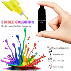 Colorant Alimentaire en Gel - 7 x 15 ml Colorant Alimentaire Concentré Couleur Arc-en-Ciel pour Décoration de Gâteaux, Cuisson, Biscuits, Macarons - Colorant Alimentaire Sans Sucre pour Boissons, Décoration de Gâteaux, Slime DIY