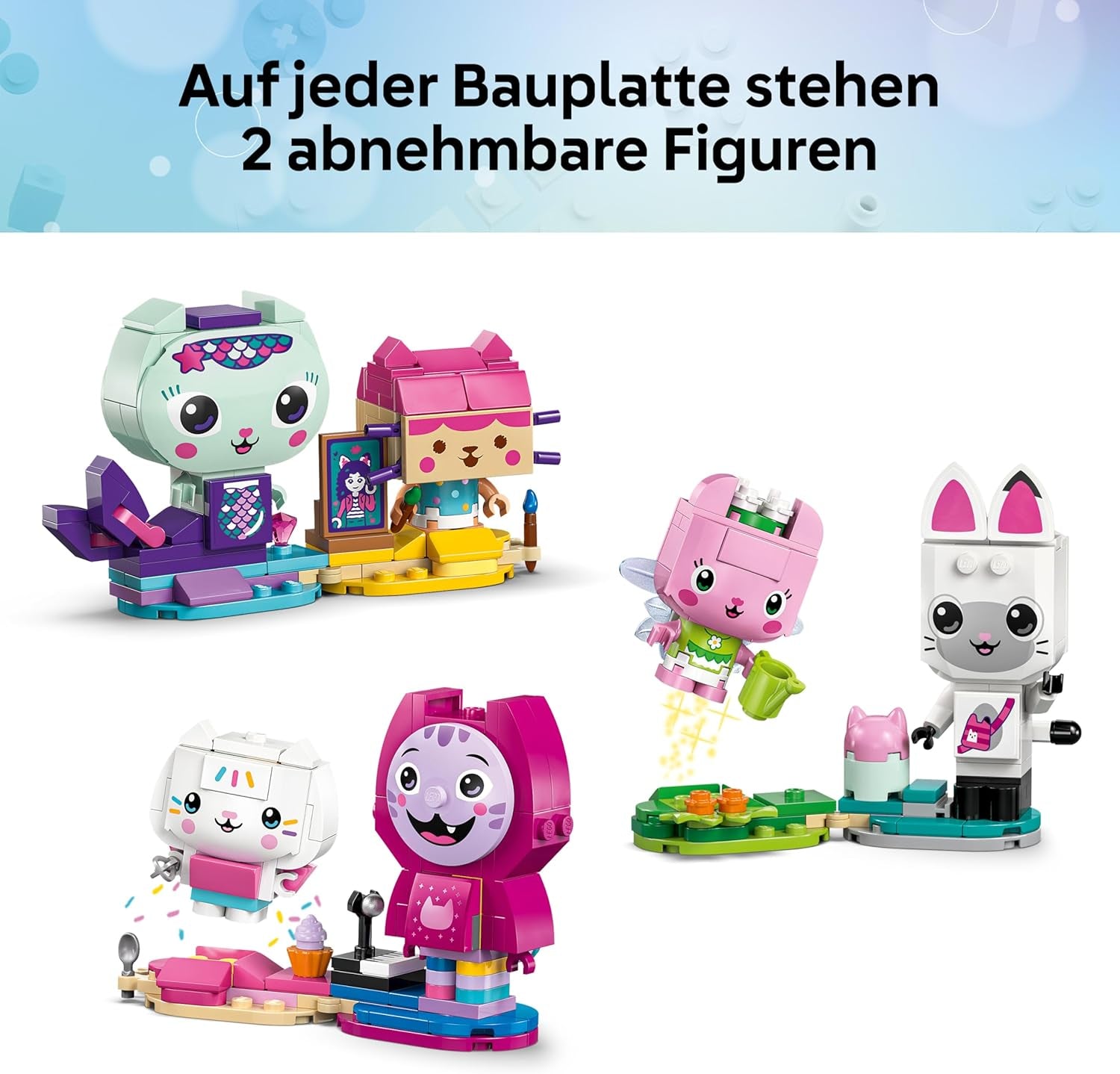 LEGO Gabbys Puppenhaus Gabbys Katzenfreunde - Spielzeug mit 6 Tierfiguren inkl. Meerkätzchen und Kitty Fairy - Présentoir - Cadeau pour les filles à partir de 6 ans - 11215
