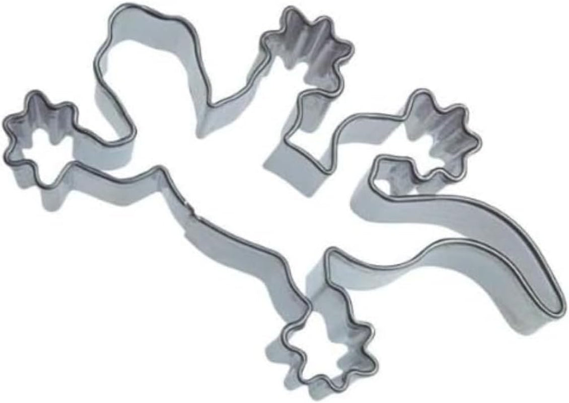 Boîte à biscuits Städter, acier inoxydable, lézard env. 7 cm, 7 x 4,5 x 2 centimètres, argent