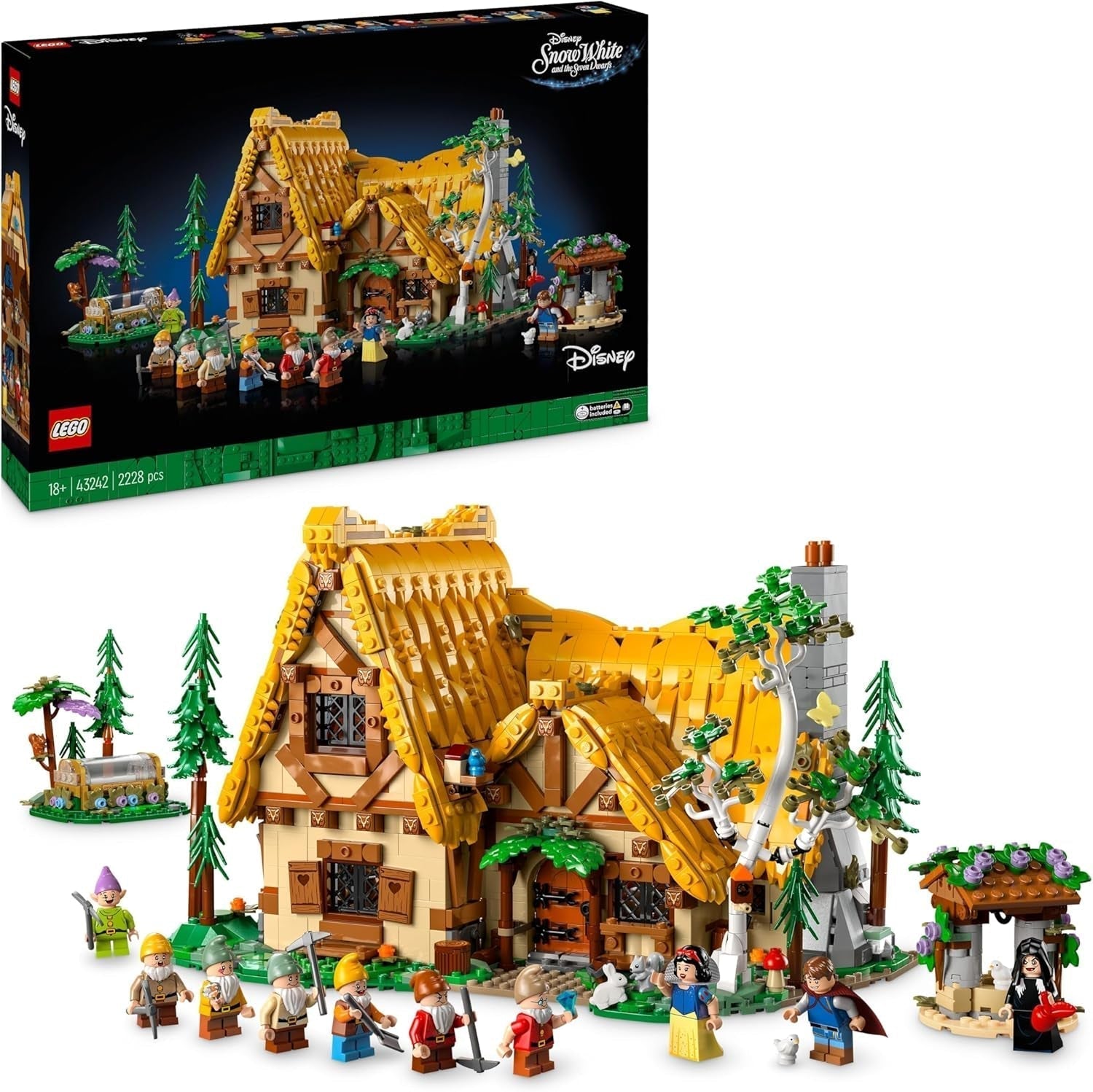 LEGO Ç€ Disney Frozen Le palais d'hiver d'Elsa, ensemble de construction et de jeu pour enfants avec palais modèle et figurines d'ELSA et Anna, cadeau pour filles, garçons et fans du film à partir de 6 ans 43244 Ensembles de construction Besuche den LEGO-Store Blanche-Neige et la maison forestière de ses 7 amis