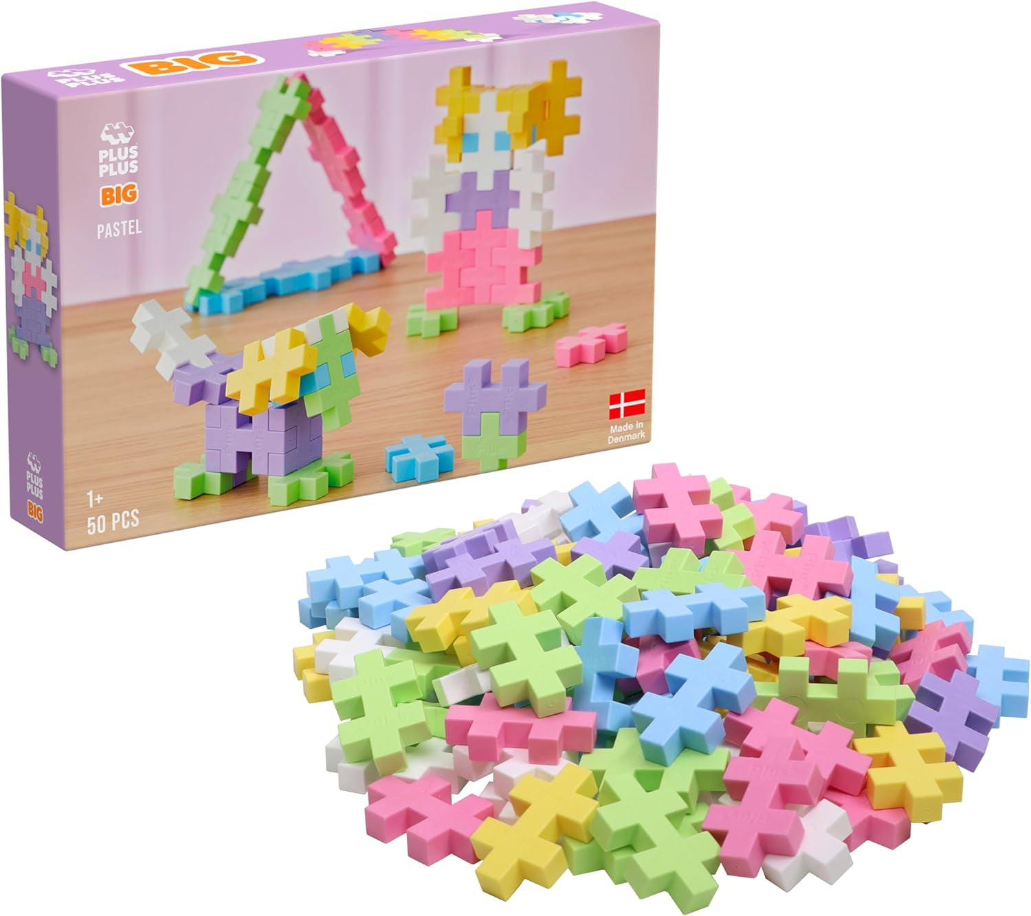 Plus-Plus 9603210 Geniales Konstruktionsspielzeug, Open Play Big Basic Mix, Bausteine-Set, 100 pièces, Mehrfarbig, Mehrfarbig