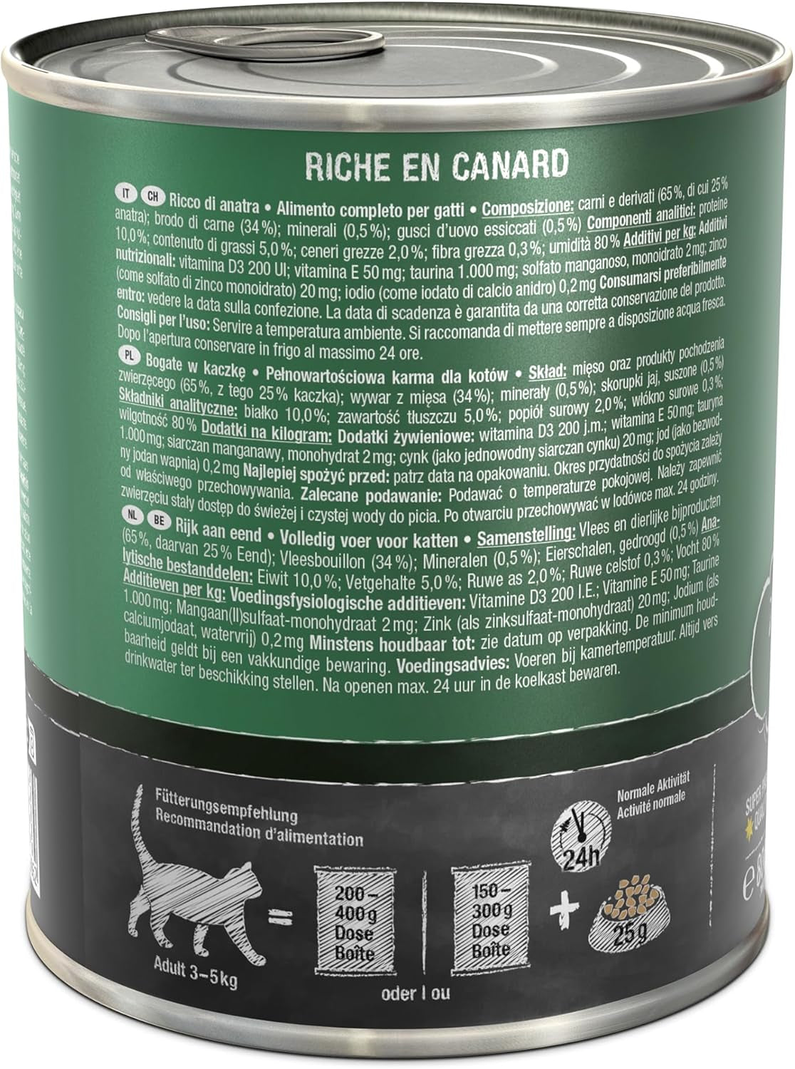 LEONARDO Nourriture humide [6x800g Canard] | Nourriture humide pour chats sans céréales | Aliments humides complets en conserve