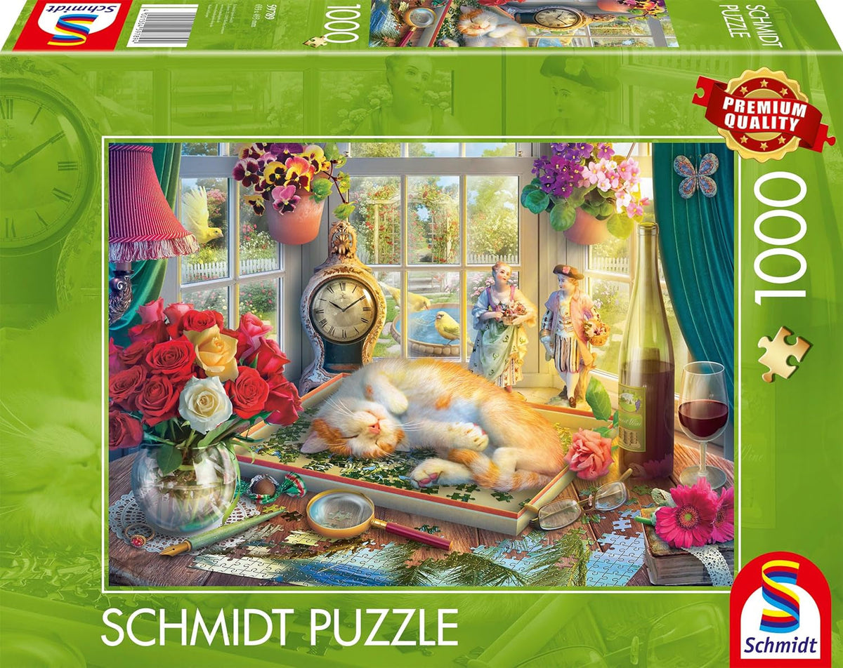 Schmidt Spiele 59789 Puzzle Le temps avec le chat, puzzle 1000 pièces Puzzle Naty Shop Titre par défaut