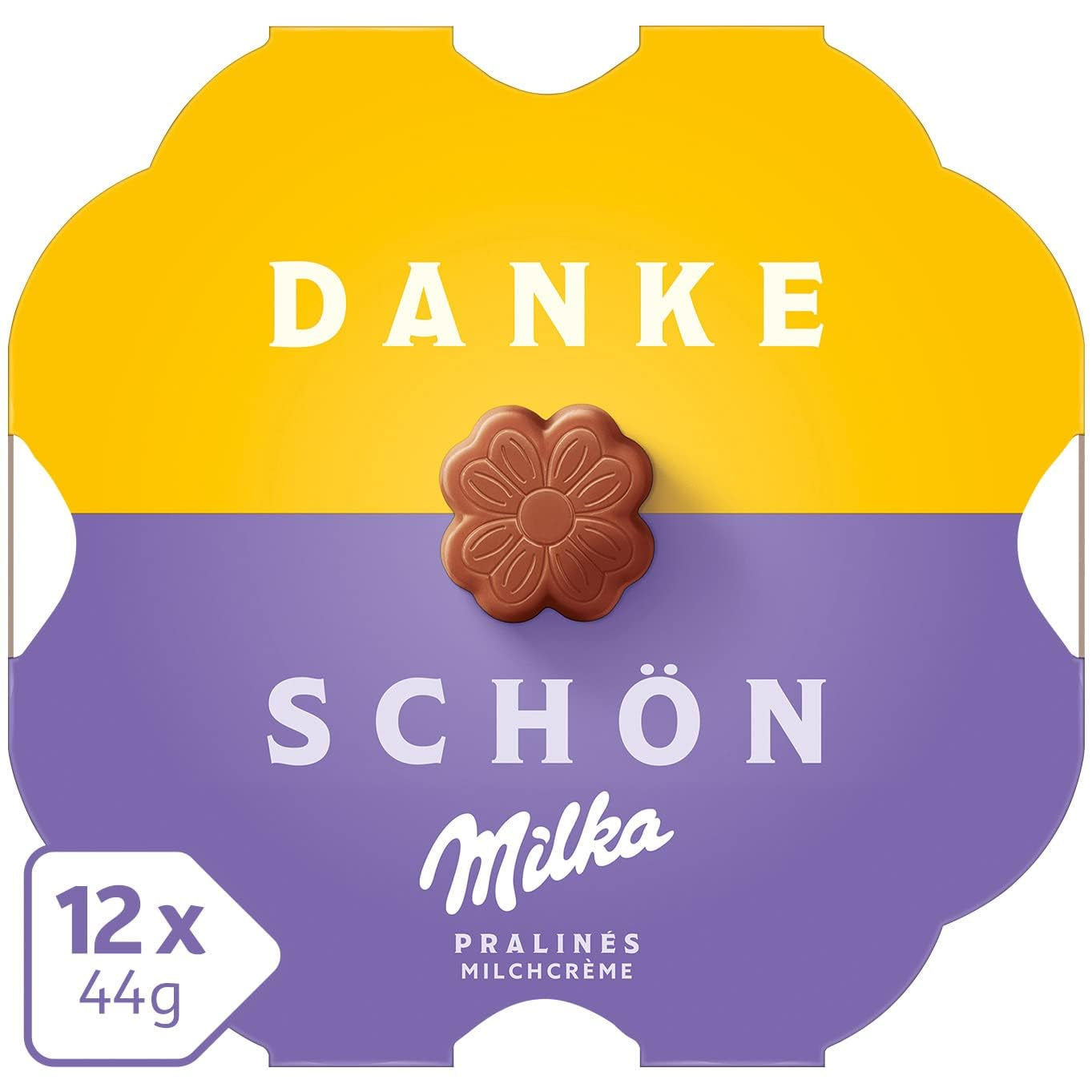 Praliné Milka Little Thank You – Chocolat au lait alpin fourré finement crème de lait – 12 x 44g