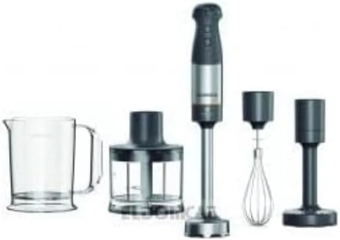 Kenwood Triblade XL Pro Stabmixer HBM80.322BK, 1200W, vitesses variables, Edelstahl(Pürierfuß), Schneebesen, Emulgieraufsatz, 500Ml Zerkleiner, 700 & 250Ml Becher, Spülmaschinenfeste Teile Bucatarie Naty Shop Grau 2 Hbm60.307Gy