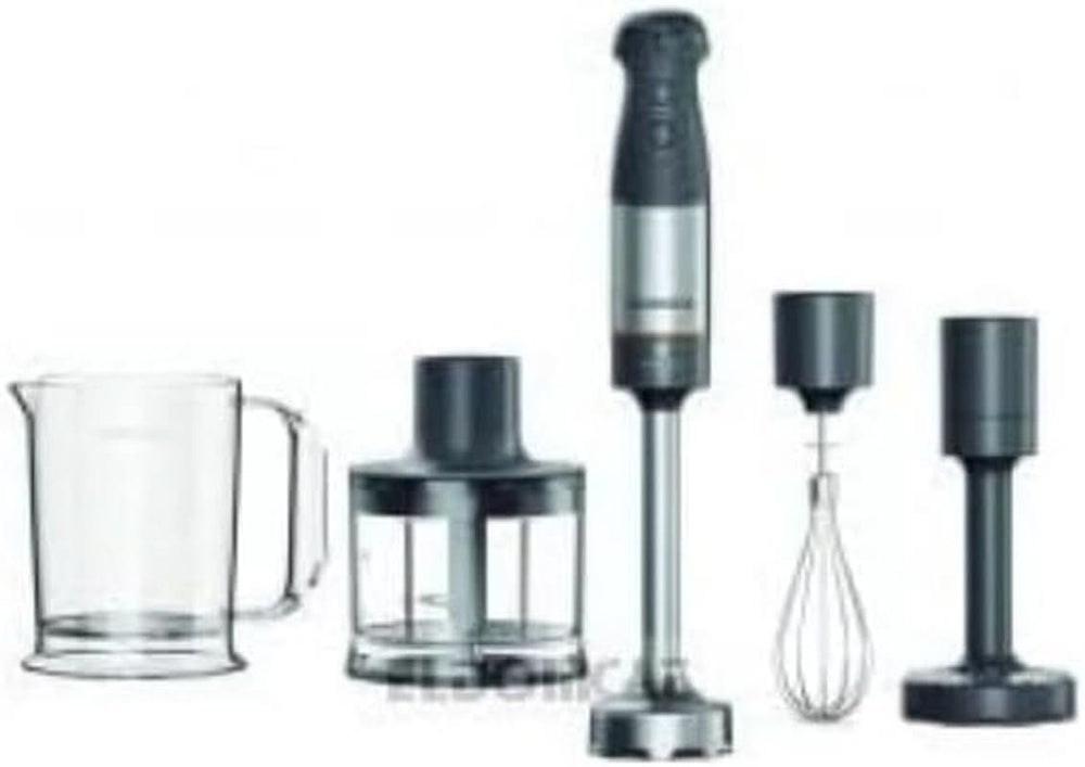 Kenwood Triblade XL Pro Stabmixer HBM80.322BK, 1200W, vitesses variables, Edelstahl(Pürierfuß), Schneebesen, Emulgieraufsatz, 500Ml Zerkleiner, 700 & 250Ml Becher, Spülmaschinenfeste Teile Bucatarie Naty Shop Grau 2 Hbm60.307Gy