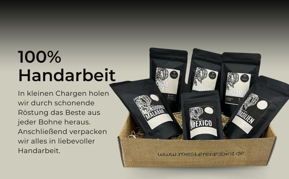 Ensemble Probierset Café et Expresso | Ganze Bohne ou Gemahlen – 6 sortes de café et expresso | Aromatisch & Vollmundig Perfekt zum Testen ou als Geschenk