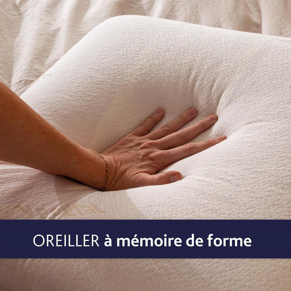 Oreiller, Ergonomique, Végétal, 45 X 70 Cm, Mémoire de Forme, Rectangulaire, Garnissage 100% MDF, Fond Coton, Housse Polyester - Huile de Ricin Naty Shop Oreillers Standard