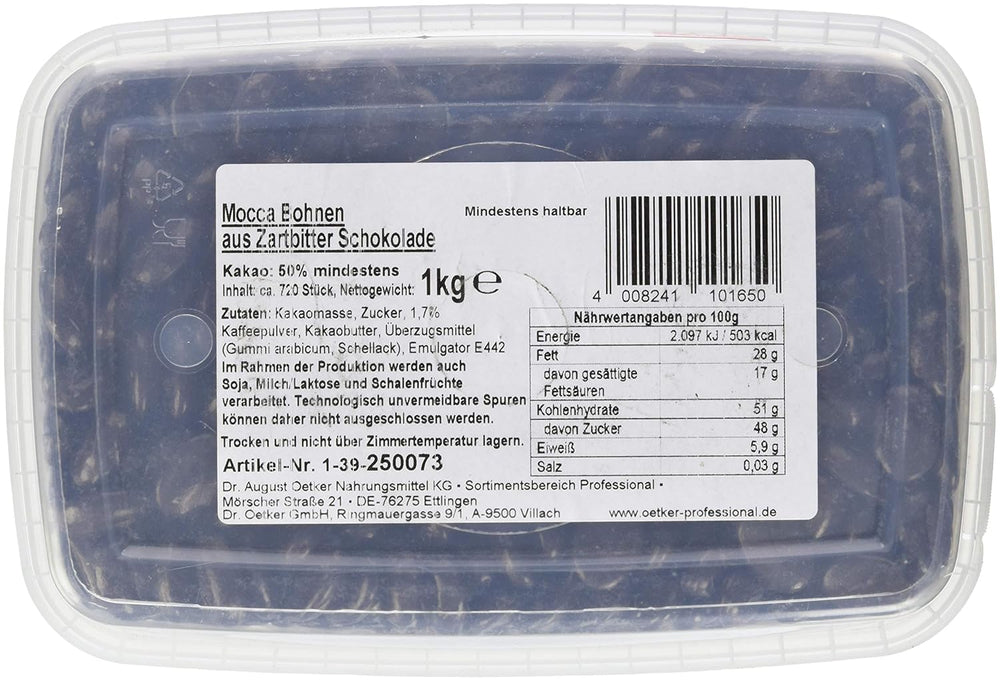 Dr. Oetker Professional Moka noir en grains de moka, 1 paquet (1 x 1 kg)