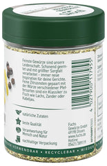 Fuchs Gewürze - Citronenpfeffer Gewürz - Gewürzzubereitung für Lachs, Zander und Kabeljau - ingrédients naturels - 75 g en dose variable, recyclable