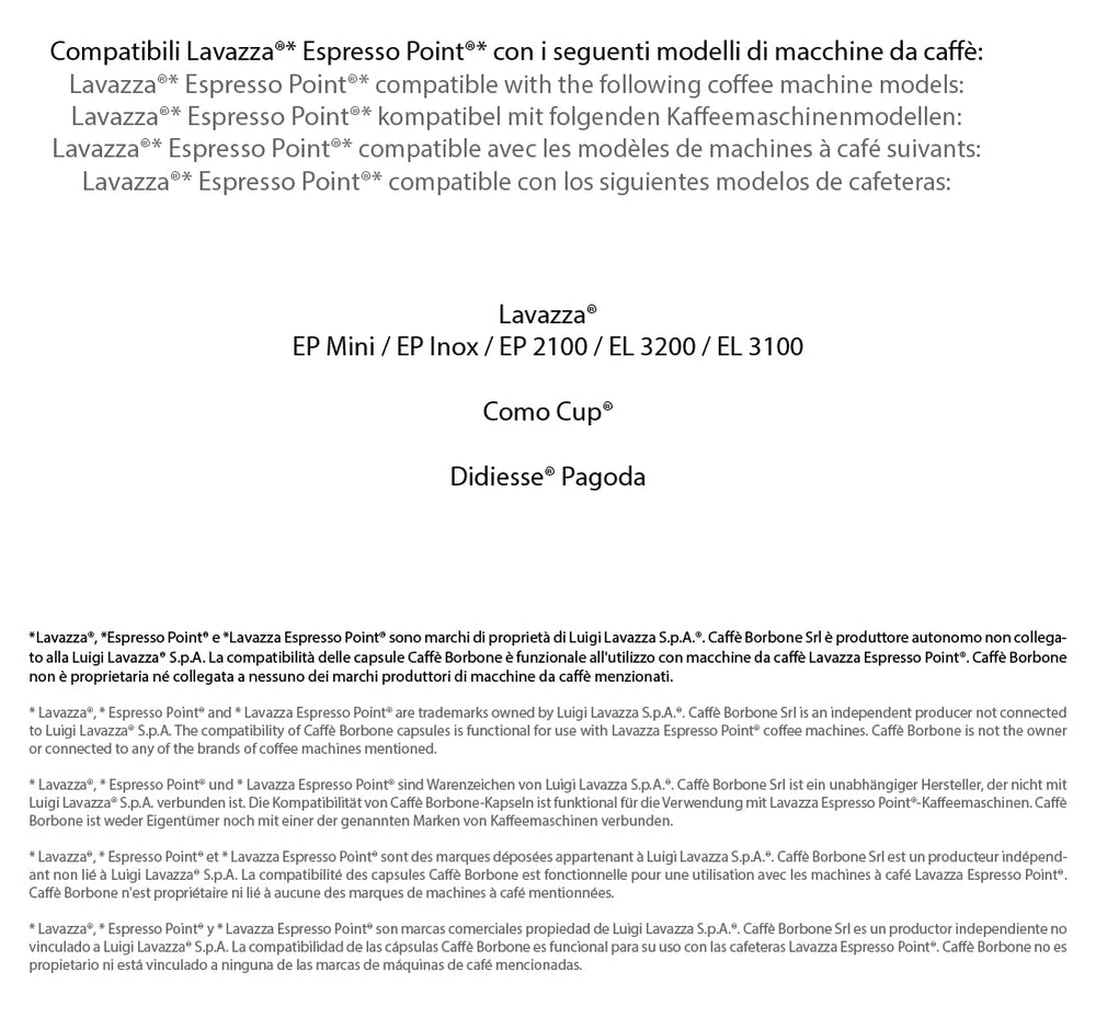 Caffè Borbone Blue Kaffeemischung - 100 Kapseln - Compatible avec Kaffeemaschinen der Marke Lavazza®* Espresso Point®*