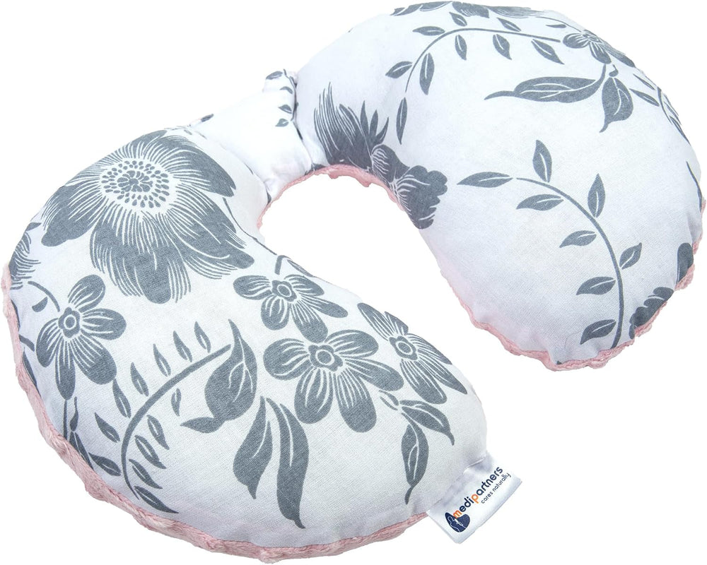 Medi Partners Oreiller cervical pour bébé 100 % coton / Minky Oreiller cervical pour voiture, poussette, voyage, sommeil, oreiller cervical Snooze Roll (REH avec Minky gris) Oreillers orthopédiques cervicaux Naty Shop Berry avec Minky rose