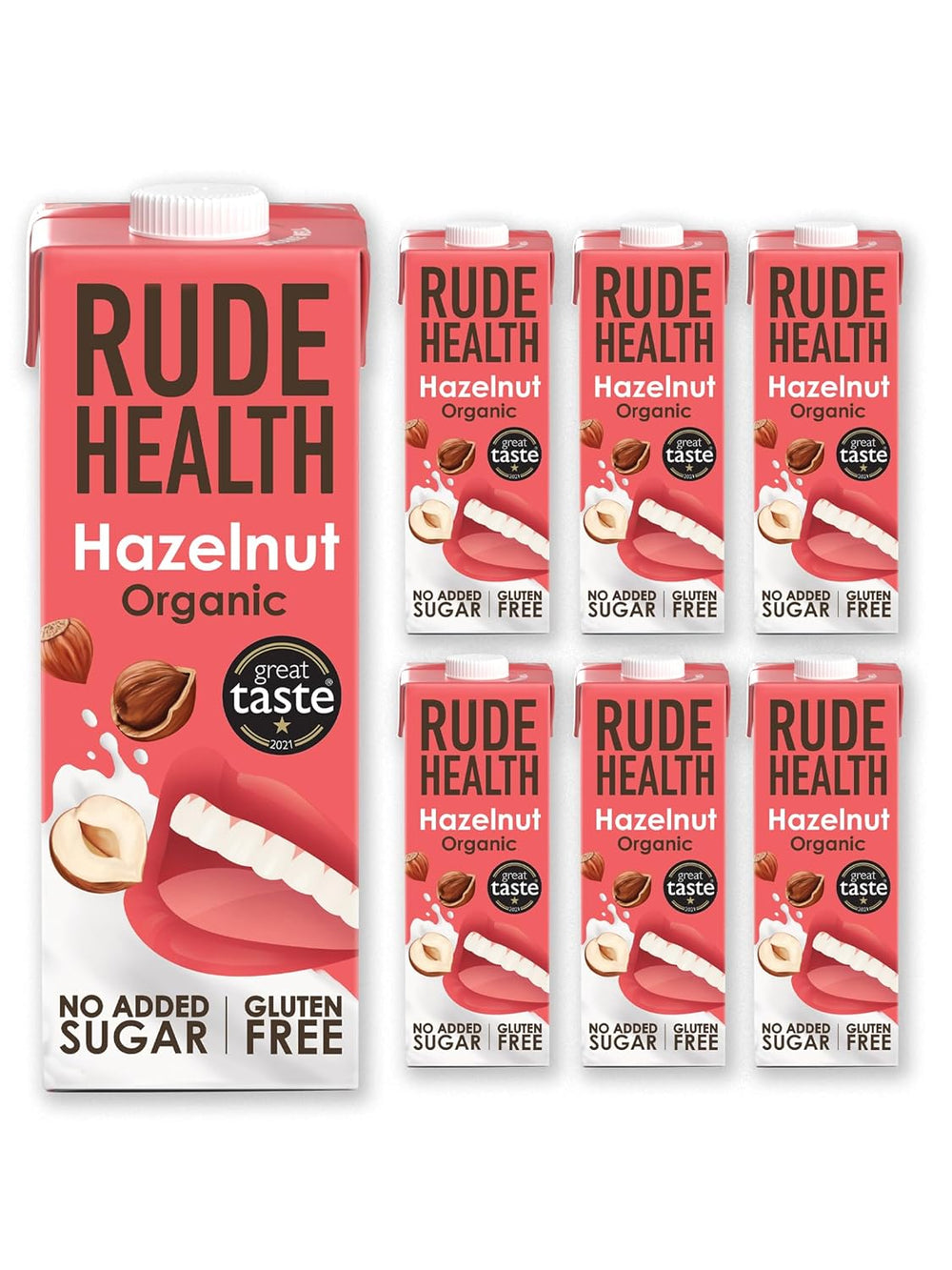 Rude Health 6 x 1 Litre Bio-Cashew-Drink, 100% naturel Bio-Getränk, sans gluten, sans gluten, preisgekrönt, sain et végétalien, 100% emballage recyclable