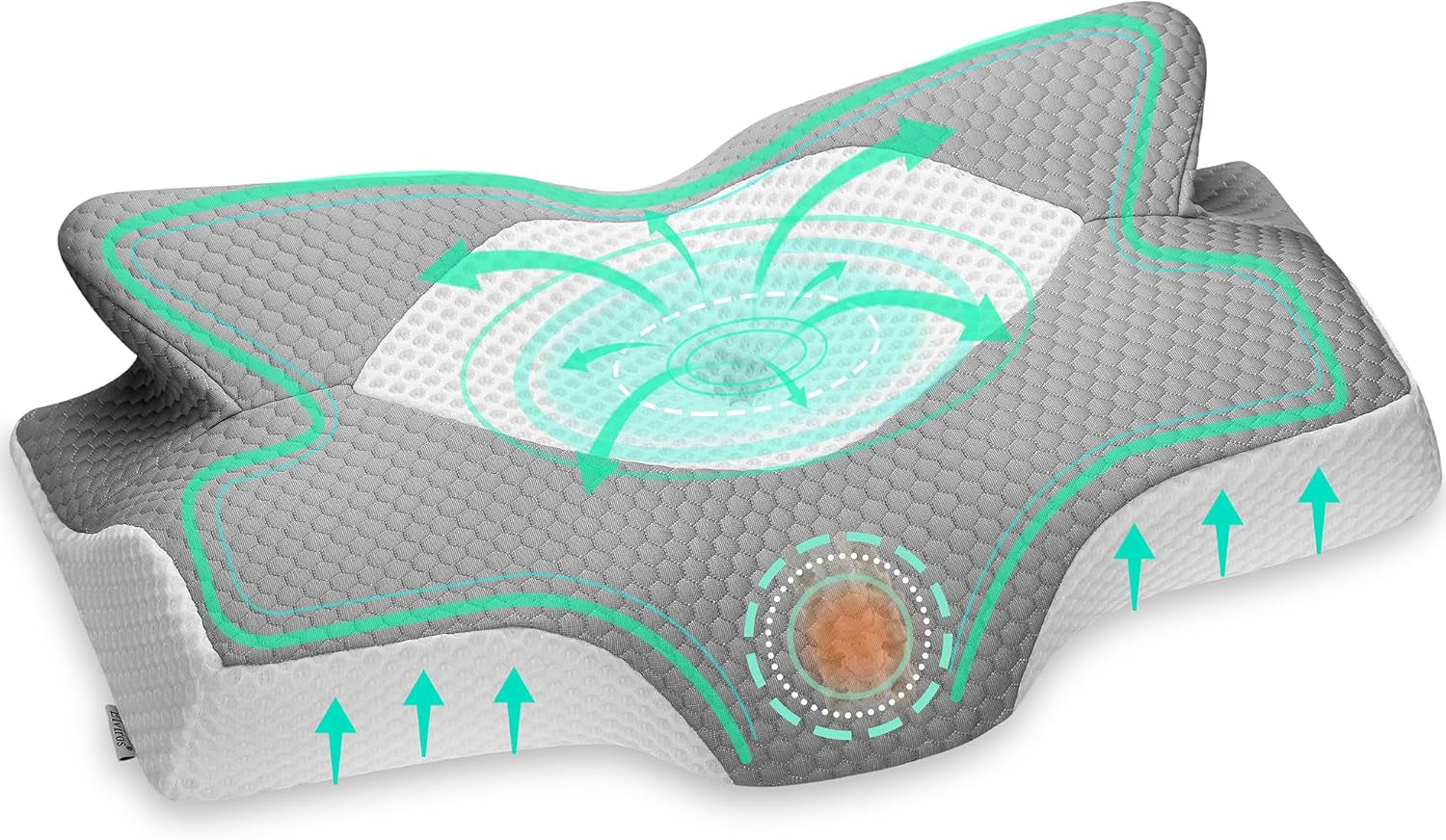 Elviros Oreiller Orthopédique en Mousse à Mémoire de Forme Curseur Latéral Oreiller de Soutien du Cou Oreiller pour Douleurs Cervicales Oreiller de Couchage Ergonomique pour Douleurs au Cou et aux Épaules 64 X 12,5/10,5 X 38 Cm Oreillers Orthopédiques Cervicaux Naty Shop Gris Argent 54 X 11/9 X 33 Cm