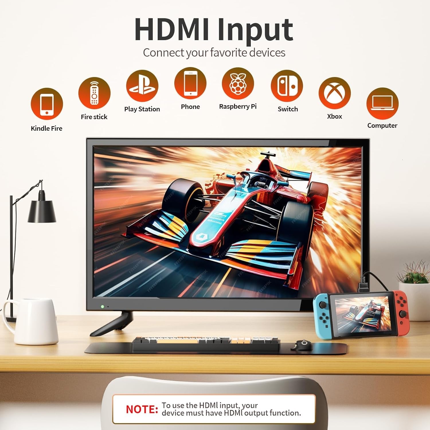 Noi îmbunătățiri - Televizor mic Desobry de 22 de inci cu DVD player, mini TV 1080P tuner DVB-T2 cu antenă, intrare HDMI/USB, combinație TV-DVD de 12V pentru autorulote, bucătării și camere mici