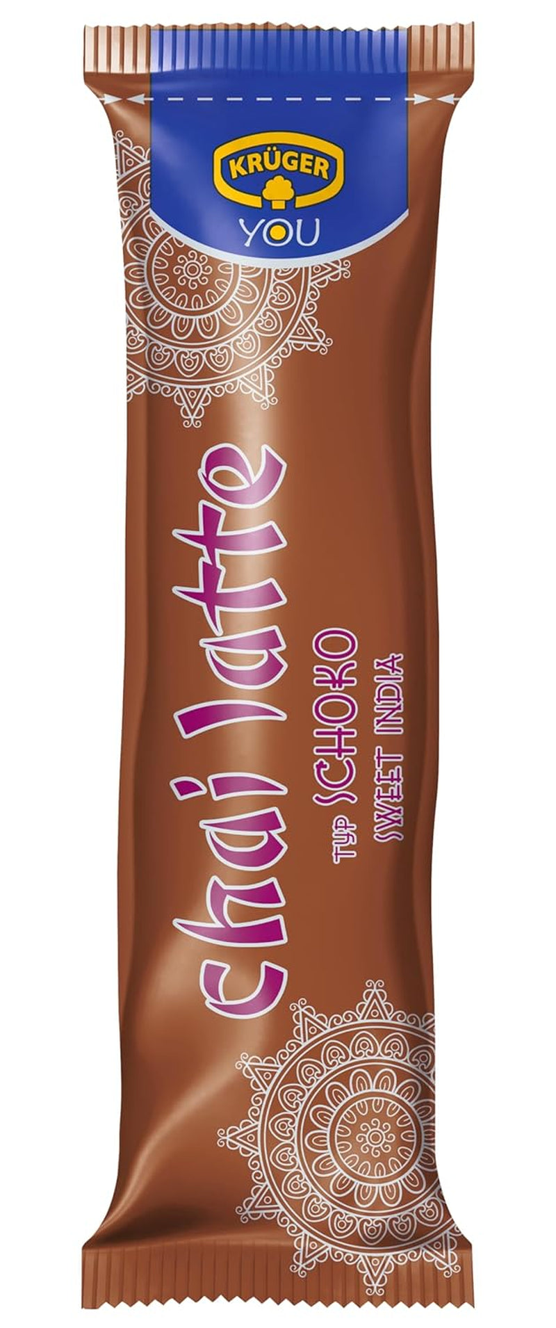 KRÜGER YOU Chai Latte Ciocolată, preparat instant pentru băuturi cu lapte, aromatizat cu ciocolată, 250 g (10 pliculețe de 25 g)