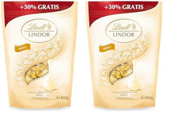 Boules de chocolat blanc Lindor | 400g Env. 30 boules de chocolat blanc fourrées fondantes | Cadeau de chocolat | Cadeau chocolat (pack de 2)