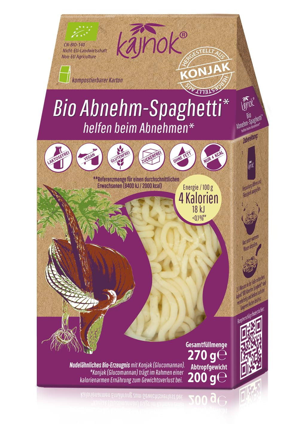 Spaghetti Minceur Bio : Spaghetti Konjac - Nouilles Shirataki Bio pour Minceur - Idéales pour les régimes faibles en glucides - La meilleure alternative aux pâtes pour l'alimentation, la forme physique et un mode de vie sain 10 Pack 2,7 kg