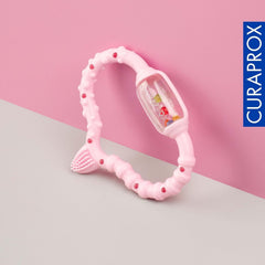 Curaprox Anneau de dentition pour bébé – Pour les tout-petits de 0 à 24 mois/soulage les maux de dents et favorise la motricité | Sans BPA, rose, avec brosse à dents d'entraînement/fabriqué en Suisse