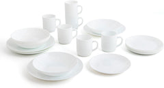 Service de table blanc pour 6 personnes, 24 pièces, 6 assiettes plates, 6 assiettes plates, 6 assiettes à dessert et 6 tasses, multicolore, 24 pièces
