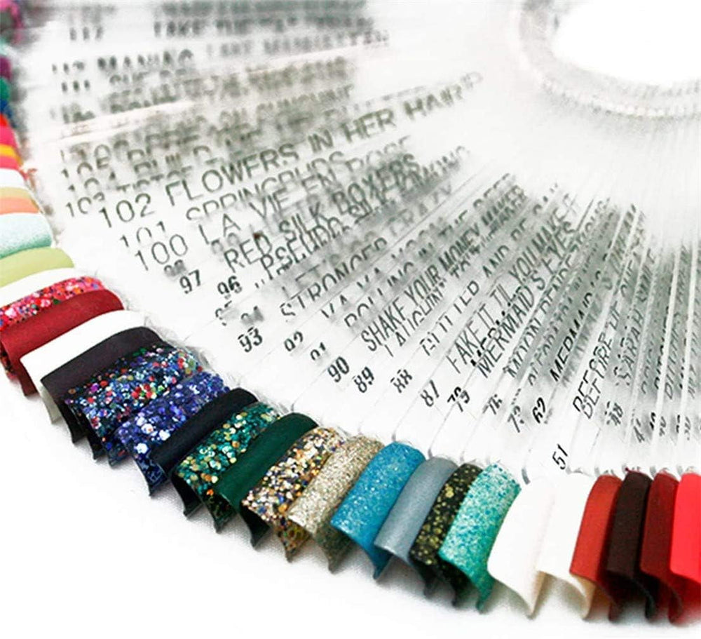 50pcs anneaux de pointe d'art d'ongle, plaques transparentes de couleur, bâtons d'anneau d'affichage de vernis à ongles, pratique de salon de manucure, affichage de pointe d'ongle pour l'affichage et la pratique de bricolage d'art d'ongle