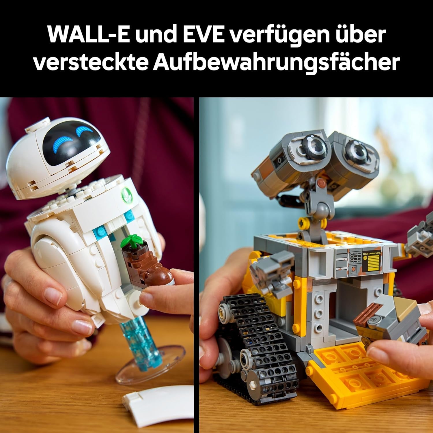 LEGO ǀ Disney et Pixar WALL-E et EVE - Modellbau für Erwachsene - aus Steinen gebaute Roboter mit M-O & Hal Figuren - DIY Deko - Sammlerstück & Geschenk for Fans - 43279