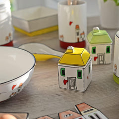 Théière EGAN, collection Le Casette. Objet en porcelaine jaune. Dimensions : 7 x 11 cm. Numéro de référence : 192016