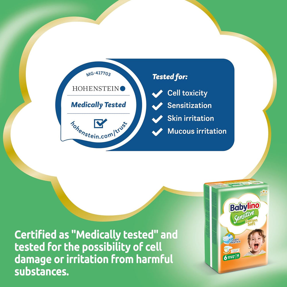 Couches pour bébés sensibles, taille 6, extra large (13-18 kg), 114 couches