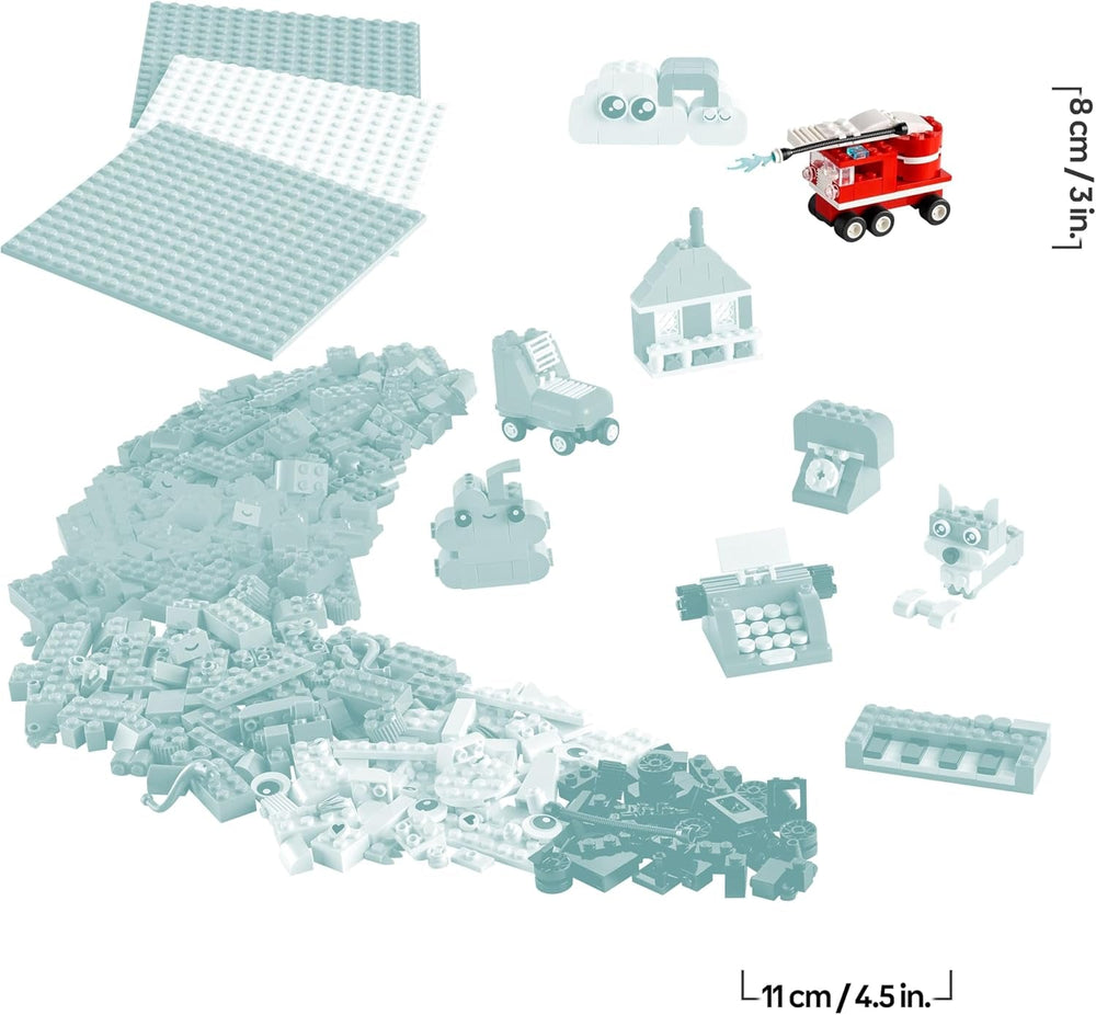 LEGO Classic Creative Build-and-Play Box - Colourful Bricks Set - Build a House, Dog, Fire Engine Toy, Piano Keyboard, Clouds & Rainbow - Arts and Crafts Kit for 5+ Year Old Boys & Girls - 11044