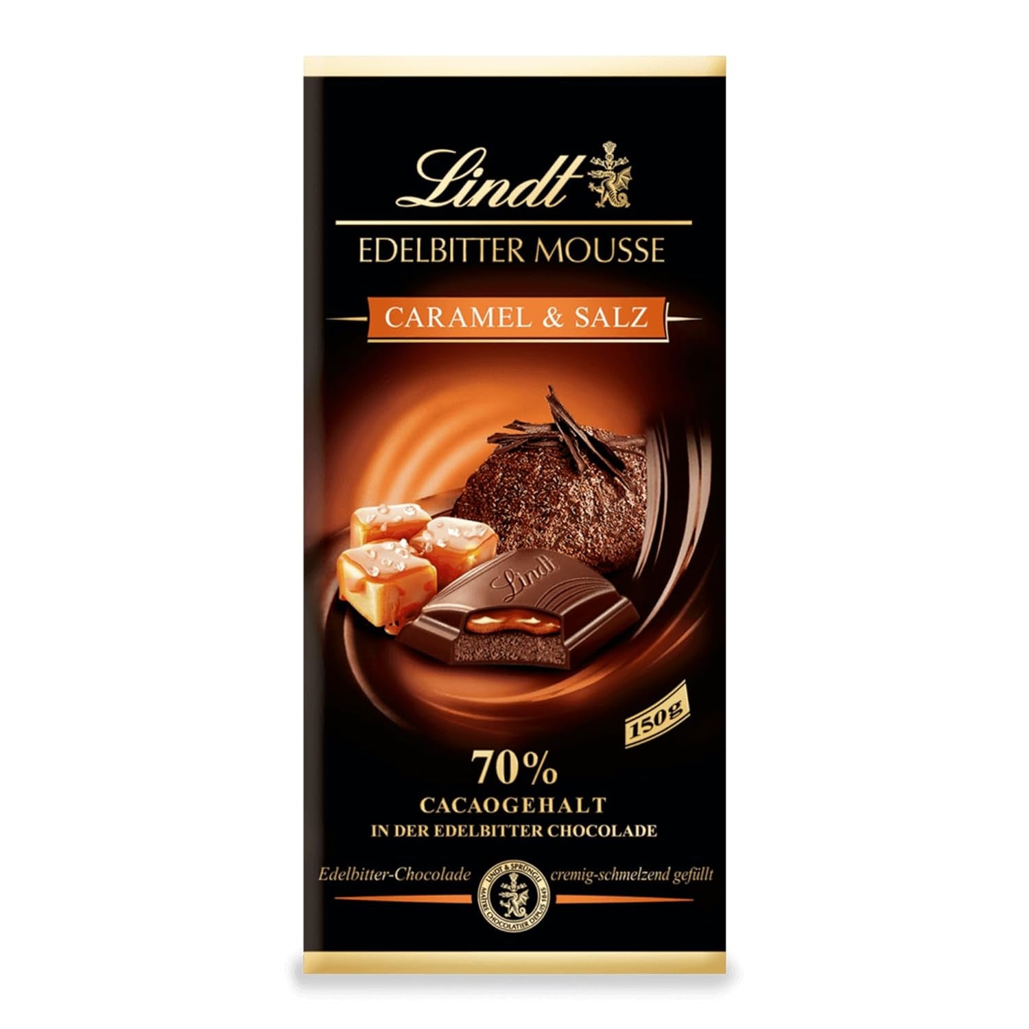 Mousse au chocolat noir Lindt avec piment et cerises | Barre 150g | Avec 70% de cacao et garniture de mousse au chocolat noir et piment cerise | Barre de chocolat | Chocolat noir