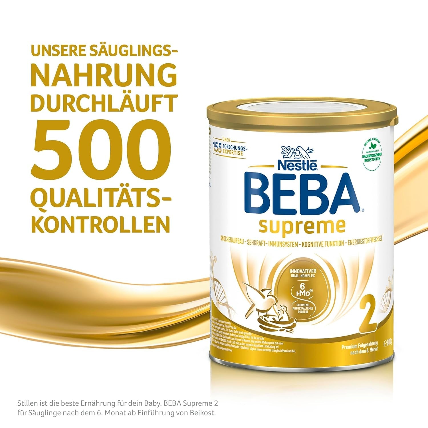 BEBA SUPREME 2 Lait de suite après 6 mois, lactose uniquement, sans huile de palme, pack de 6 (6 x 800g) Naty Shop