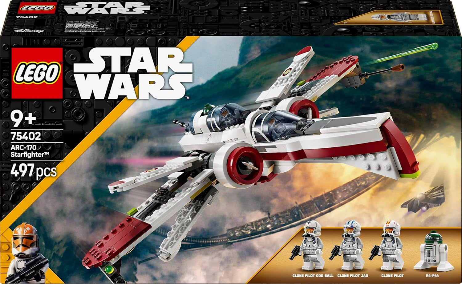 LEGO Star Wars 75402 ARC-170 Starfighter - Jouet avec 4 figurines dont un pilote clone et un droïde R4-P44, objet de collection, cadeau pour les fans de la revanche des Sith et les garçons et filles à partir de 9 ans Beuche den LEGO-Store
