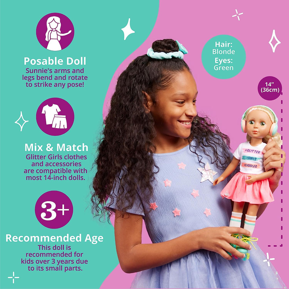 Glitter Girls - Sunnie Dolls - Poupée articulée Sunnie 36 cm - Cheveux blonds et yeux verts - Jouet à partir de 3 ans