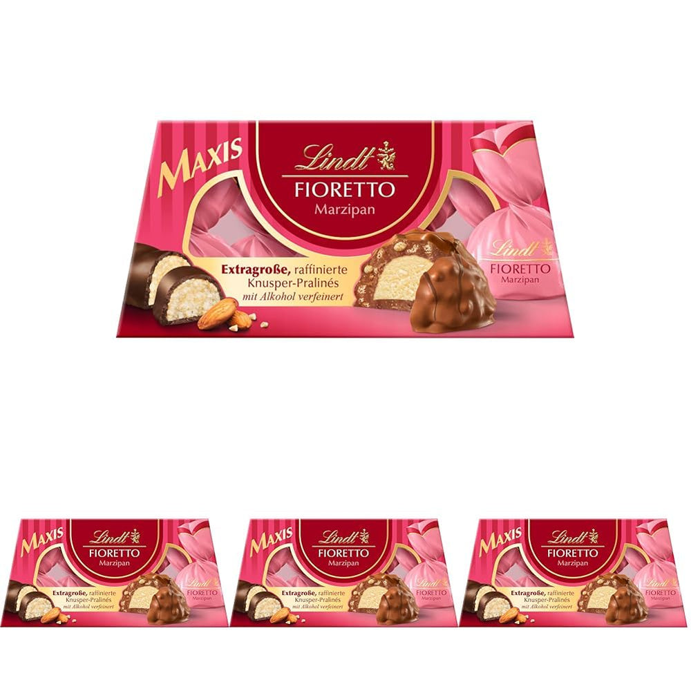 Chocolat Lindt | FIORETTO Coffret cadeau Zabaione | 138g | 6 pralines au chocolat au lait fourrées à la truffe Zabaione et topping croustillant, contenant de l'alcool | Cadeau chocolat