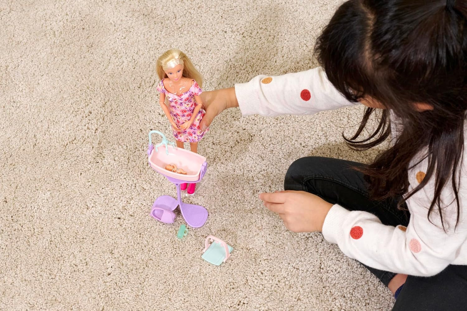 Simba 105733680 Steffi Love Doll Hello Baby (29 cm) - Poupée enceinte avec ventre qui grandit, poupée et accessoires - Jouet pour enfants, filles et garçons à partir de 3 ans