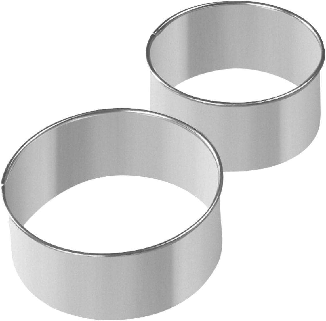 Zenker 44870 Lot de 2 Biscuits Donuts Ronds, Acier Inoxydable, Grand 9,5 x 4,2 cm, Petit 8 x 4,2 cm