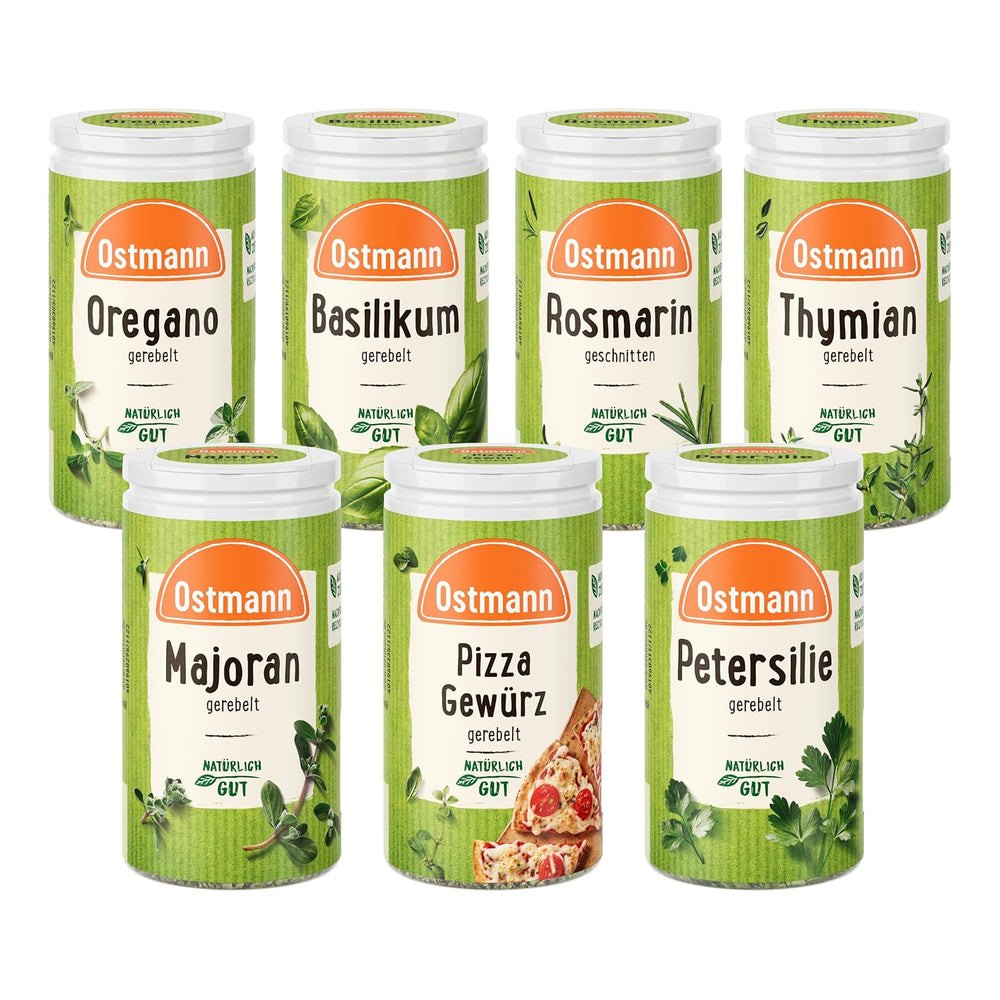 Ostmann Gewürze - gefülltes Gewürzregal mit 21 Gewürzdosen | Set aus Gewürze, Kräuter, Gewürzmischungen | zum Aufhangen | pour la Schranktür | Mange : 1 pièce