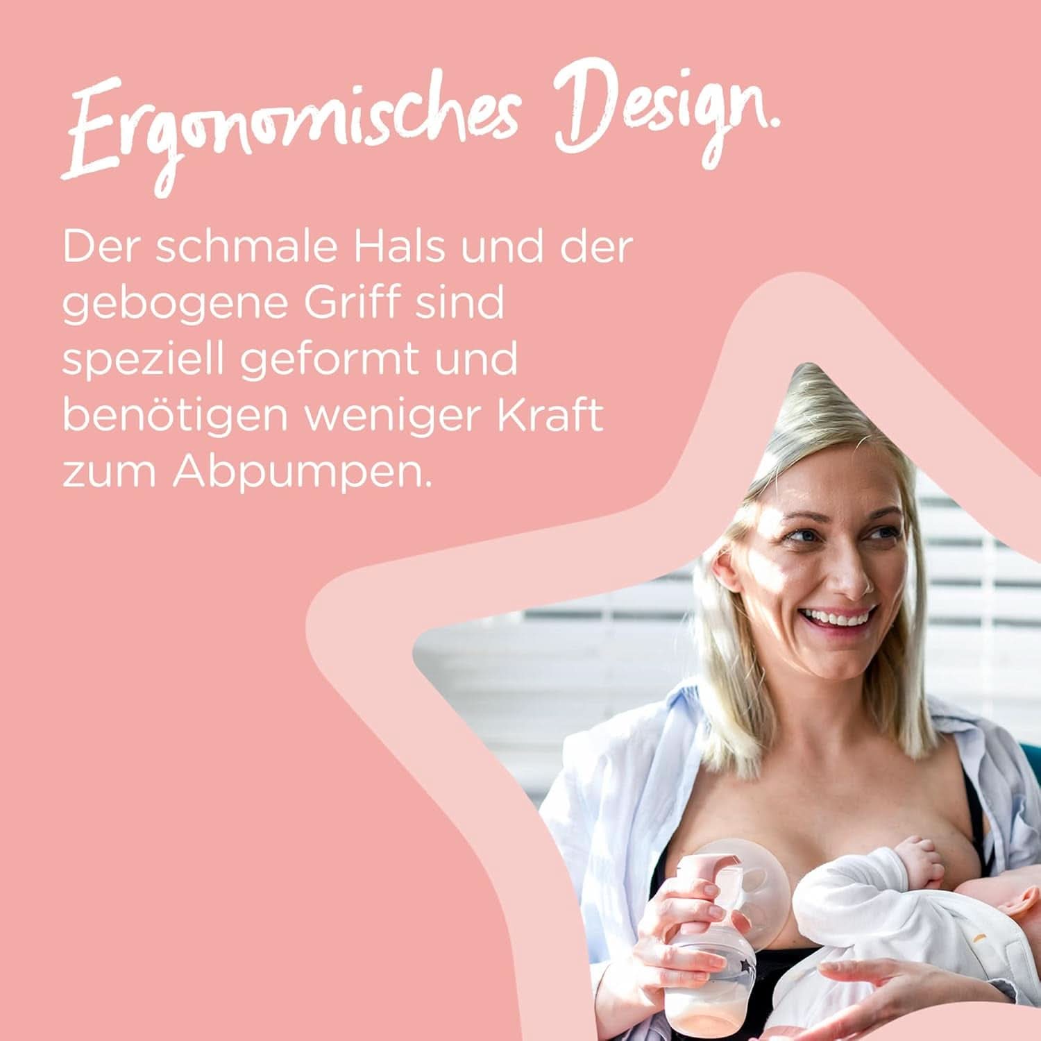 Tommee Tippee Made for Me Manuelle Einzel-Milchpumpe, Starke Saugkraft, Ergonomischer Griff, Tragbare Und Leise Milchpumpe, Samt Babyflasche Accessoires Alimentation et allaitement Bebe Naty Shop