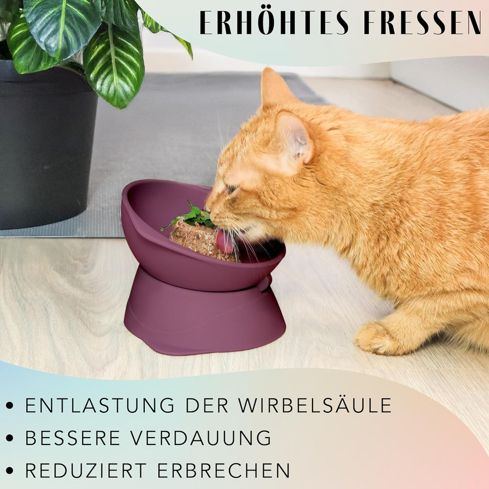 ne&no® Silikon Katzennapf erhöhet mit Verstellbarer Neigung | Futternapf Katze erhöhet | Katzen Futternapf erhöhet | Katzen Napf