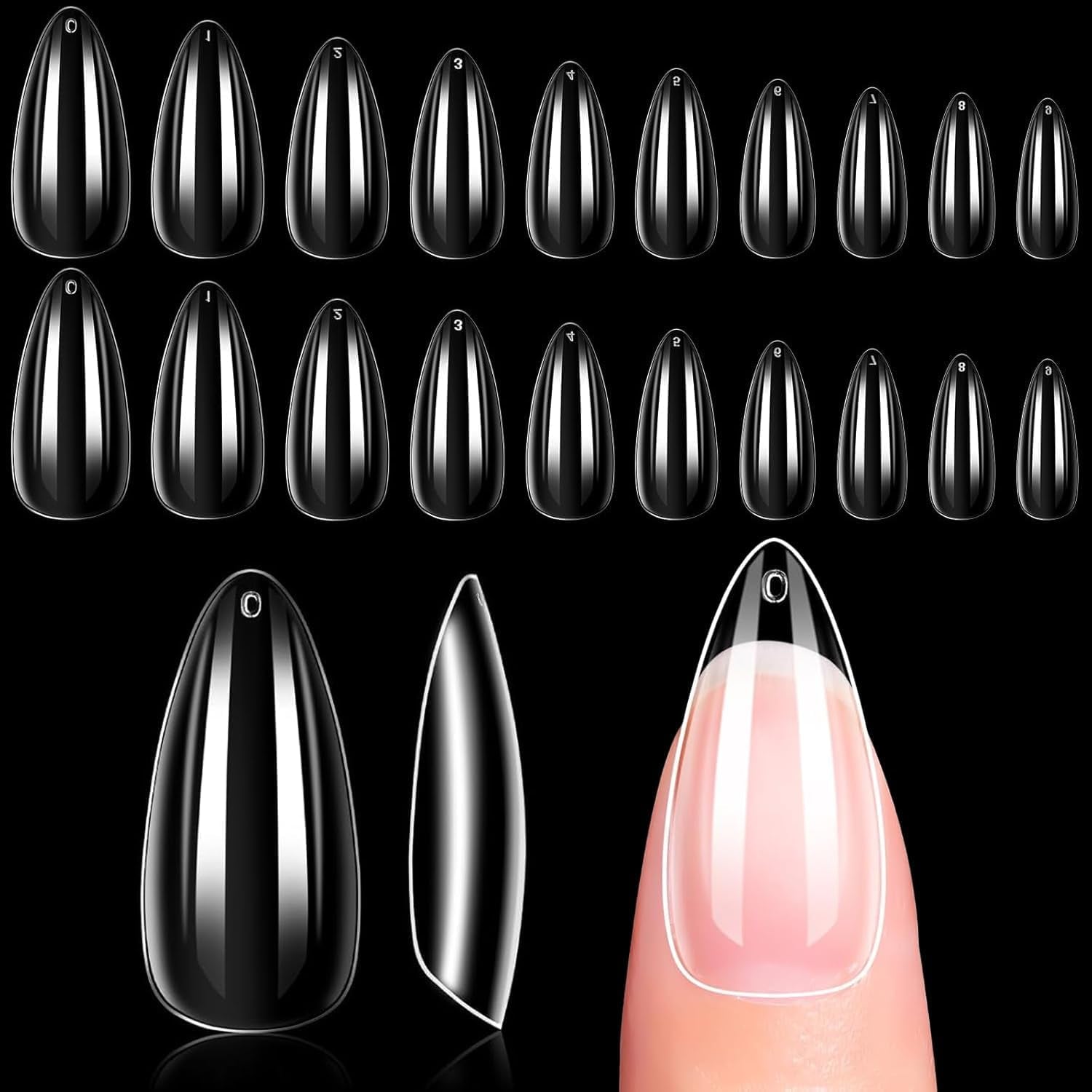 Makartt Porte-ongles en acrylique, Porte-ongles magnétique, Porte-ongles, Porte-ongles rose transparent avec 48 mastics adhésifs