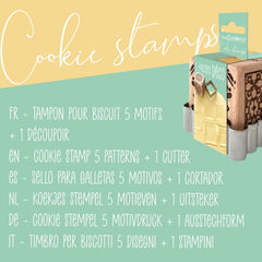 COOKING LEAVES 5139 Tampon décoratif en bois pour pâtisserie, maison avec 1 emporte-pièce, emporte-pièce et cube décoratif en relief sur 5 faces 5139