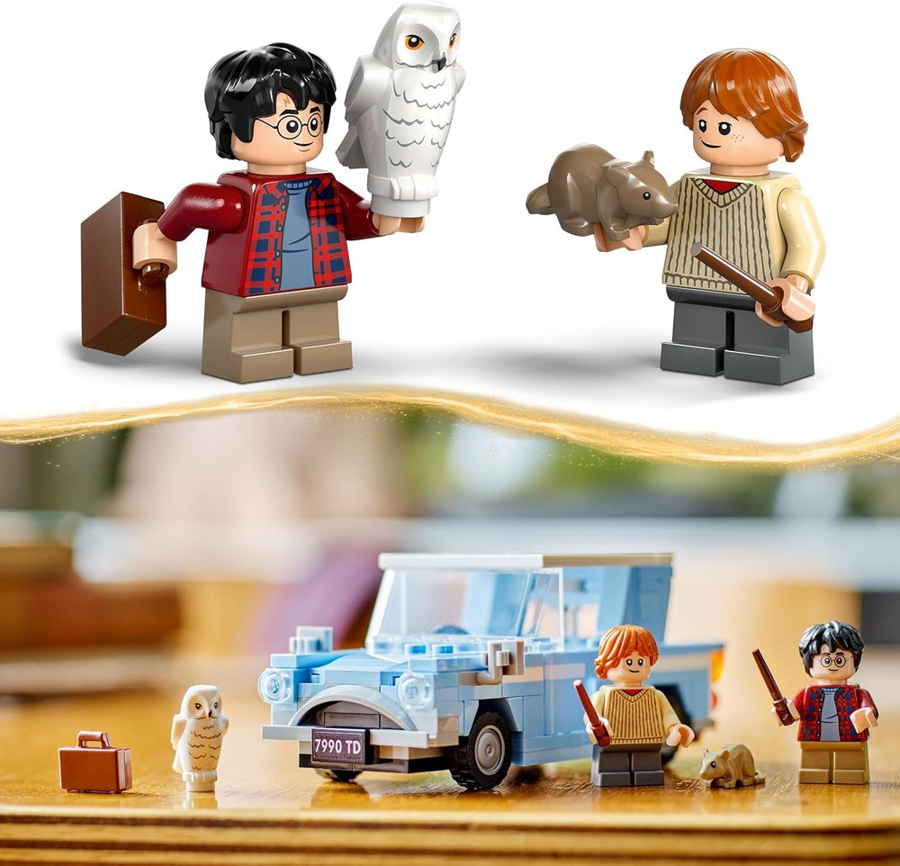 LEGO Harry Potter Fliegender Ford Anglia, baubares Spielzeug-Auto für Kinder, Geschenk für Jungs, Mädchen und alle Fans ab 7 Jahren, Set mit 2 Mini-Figuren inkl. Ron Weasley für Rollenspiele 76424