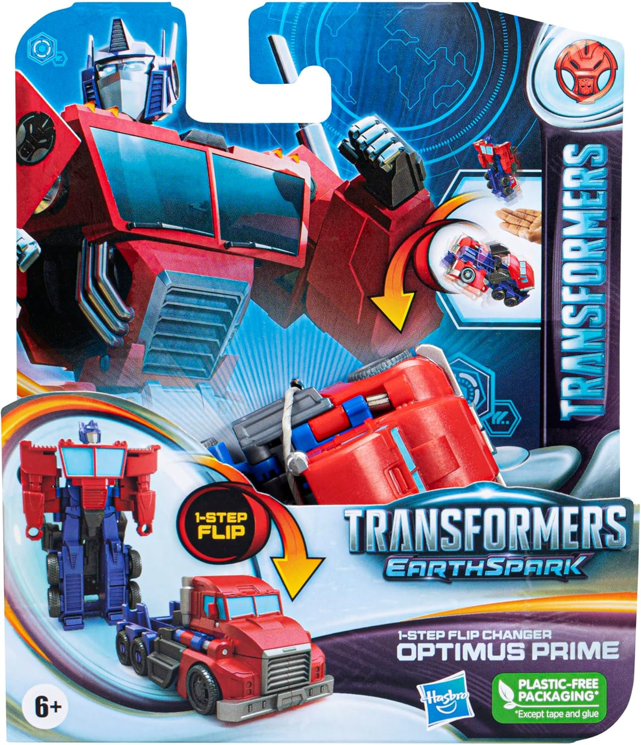 Transformers Earthspark Figurine à bascule en 1 étape Optimus Prime (10 cm) Jouet robot à partir de 6 ans Figurines d'action Naty Shop