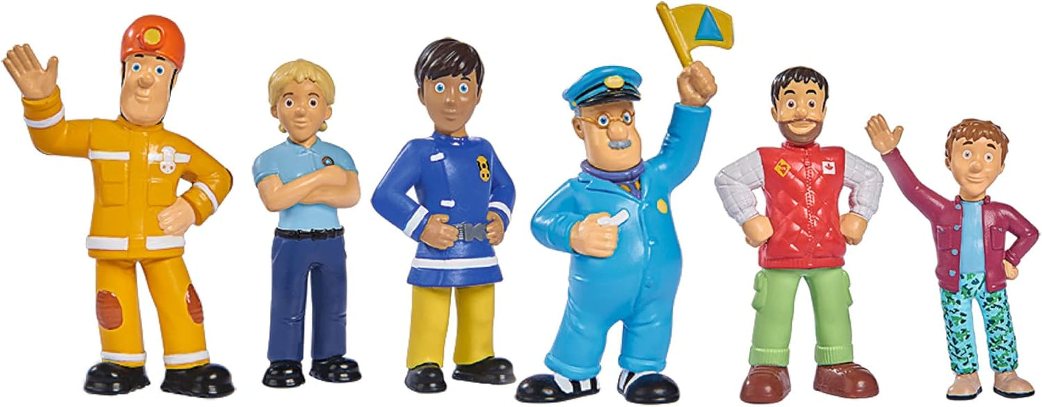 Simba 109252538 - Set de figurine Fireman Sam, 6 piese, 2 asortate, O singură versiune furnizată, 5-7cm figurine de joacă, De la 3 ani Action figures Naty Shop