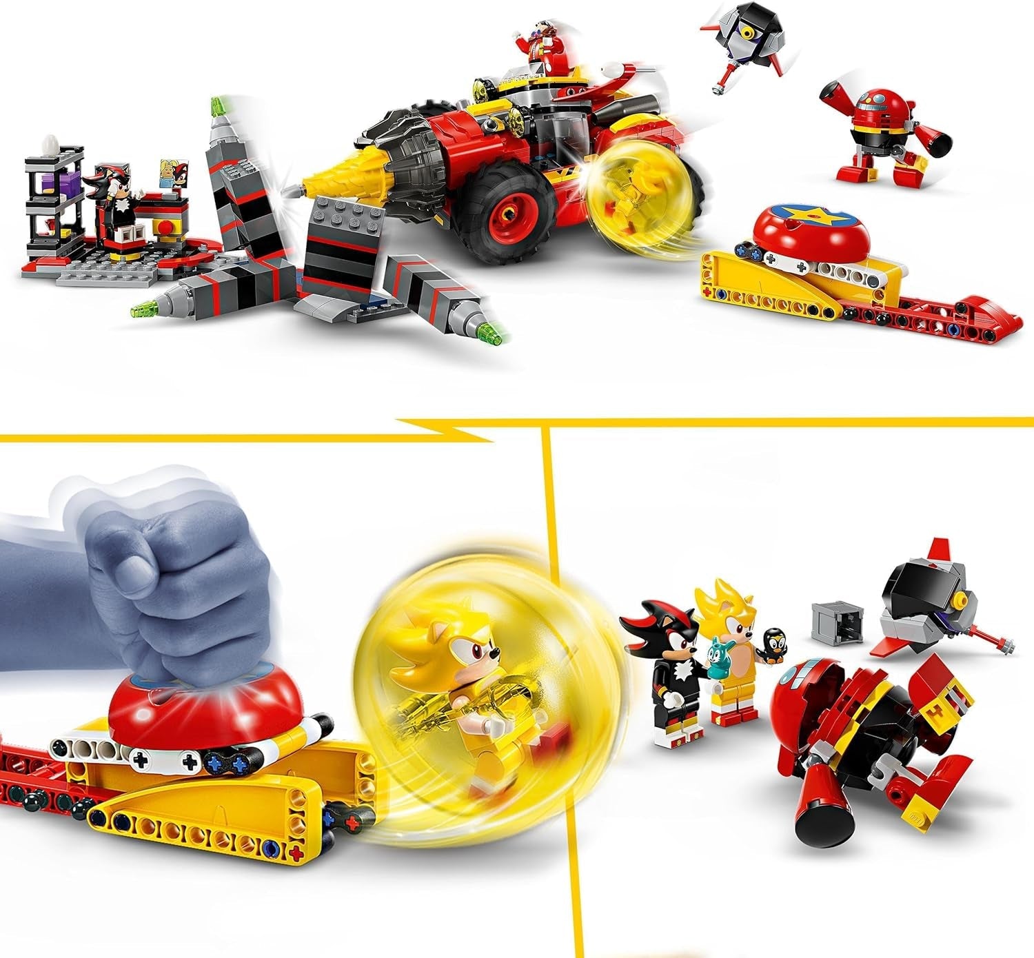 LEGO Sonic le Hérisson Super Sonic contre. Ensemble de jeu vidéo Egg Drillster Adventure, cadeau pour enfants, Shadow et Dr Eggman, pour garçons et filles de 8 ans, 76999 Jeux de construction Besuche den LEGO-Store