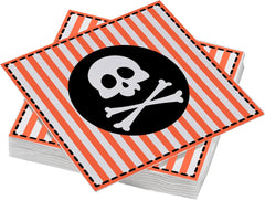 ARTS DE LA TABLE 20 serviettes en coton, 33 X 33 cm, 3 épaisseurs, drapeau pirate