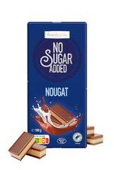 Chocolat au nougat, sans sucre ajouté, sans gluten, 100g et chocolat aux noisettes, sans sucre ajouté, sans gluten, 85g
