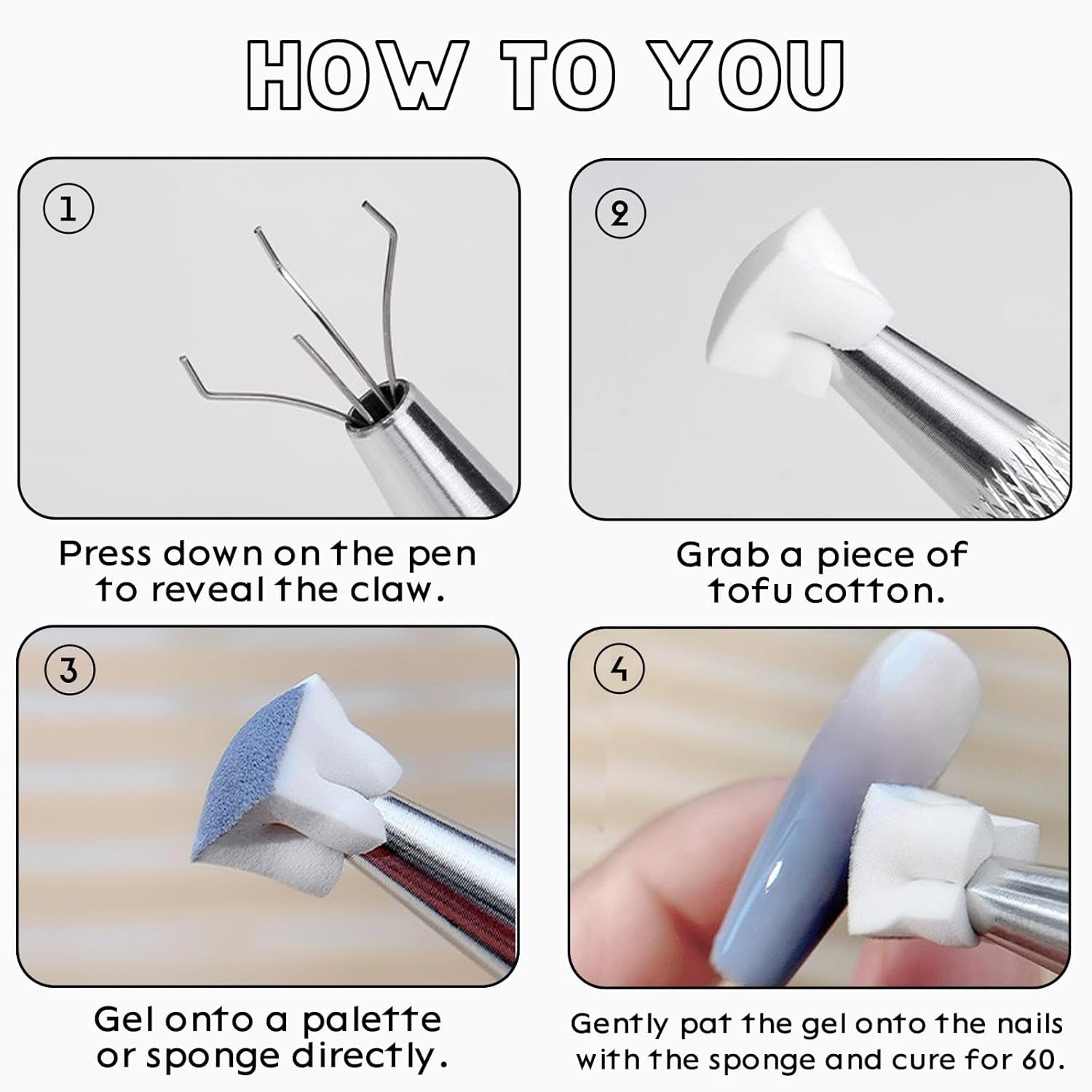 100 pièces Nail Art Schwamm Mit Metallgreifer, Éponge Pinceau Applicateur, Éponge Nagel Pinsel, Nageldesign Zubehör Schwammpinsel, Utiliser, Un Varavländ von Gradient Nail Art Patterns Zu Ersetlen