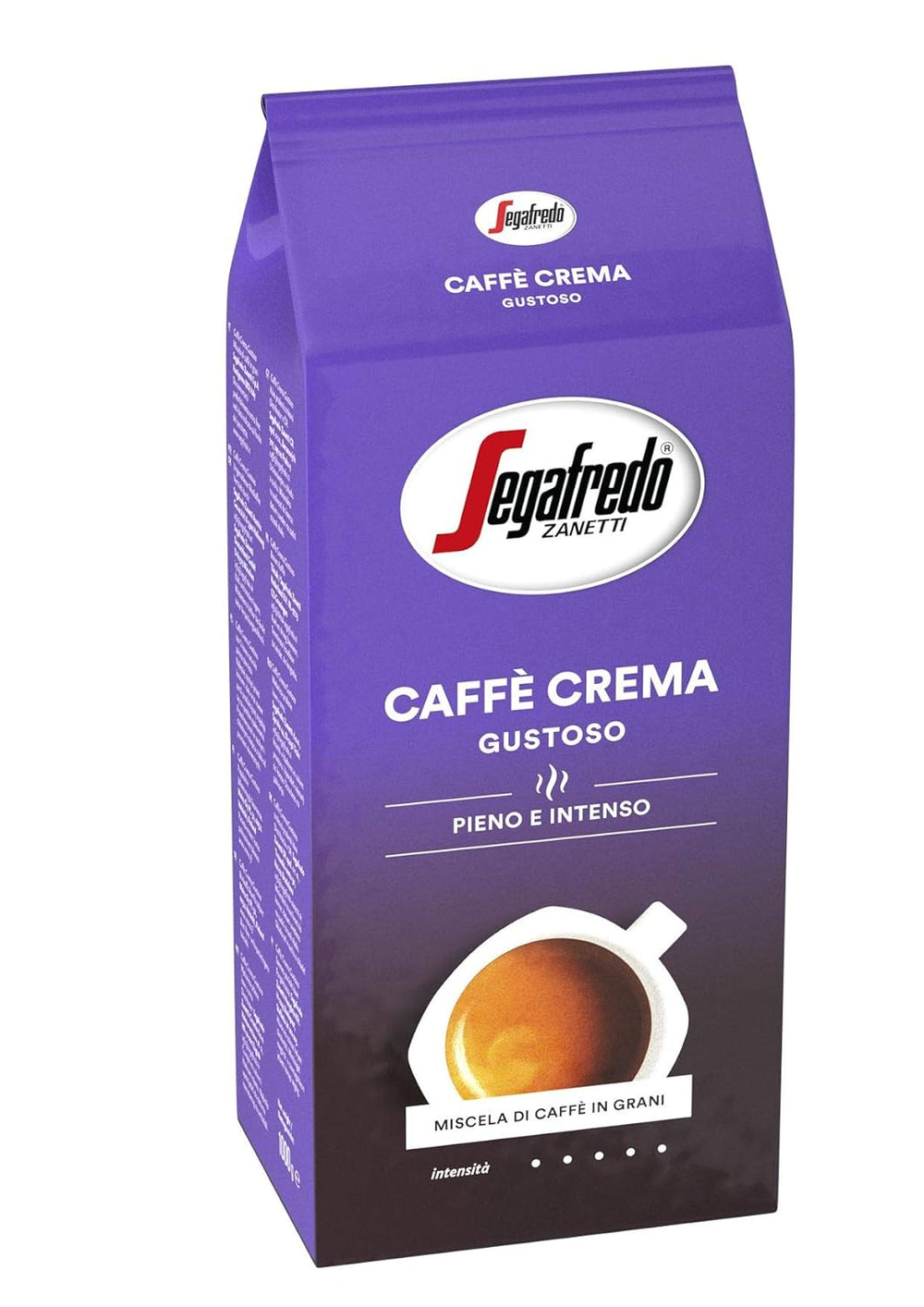 Segafredo Zanetti Caffè Crema Gustoso - Grains entiers (Pack de 1 kg) - Convient pour Caffè Crema - Grains de café torréfiés longuement et foncés, saveur pleine et intense (Pack de 2)
